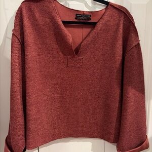 Urban Outfitters V-Neck Sweater in Deep Red